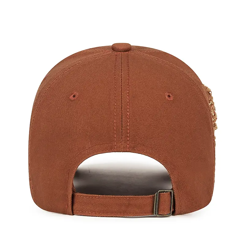 Maroon Hand-Scrubbed Baseball Cap with Hole Flash - Image 12
