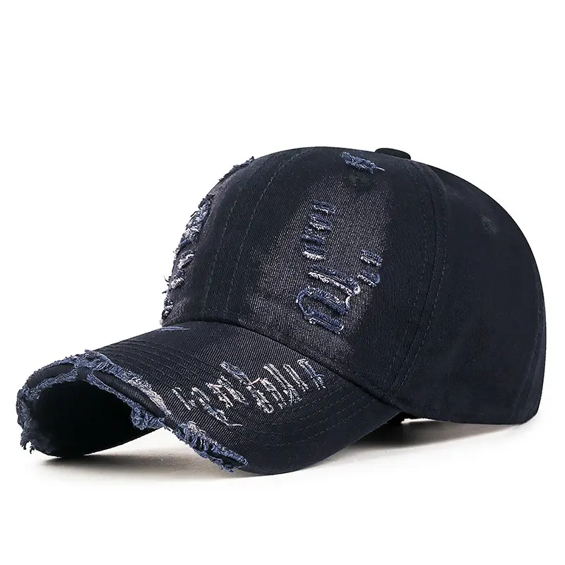 Maroon Hand-Scrubbed Baseball Cap with Hole Flash - Image 6