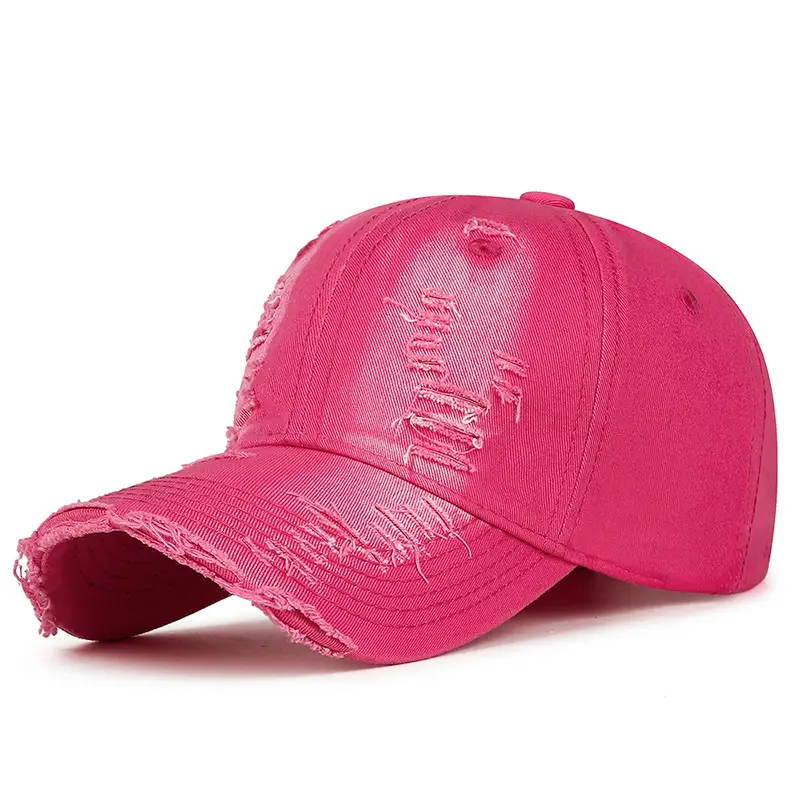 Maroon Hand-Scrubbed Baseball Cap with Hole Flash - Image 7