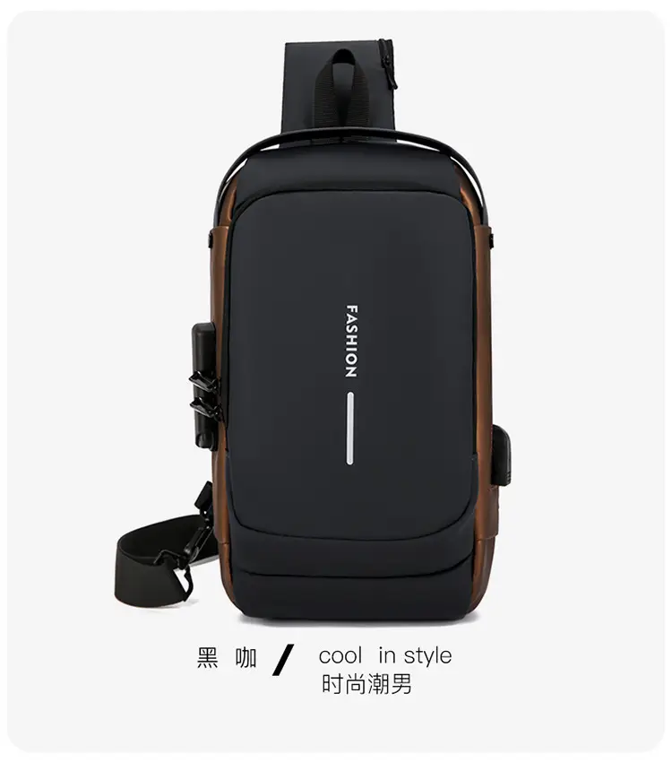Men's Anti-Theft Crossbody Bag Blue Brown — feature 24