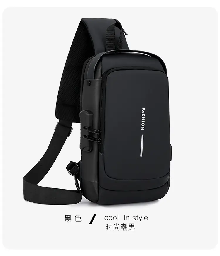 Men's Anti-Theft Crossbody Bag Blue Brown — feature 29