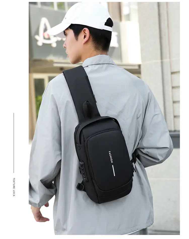 Men's Anti-Theft Crossbody Bag Blue Brown — feature 37