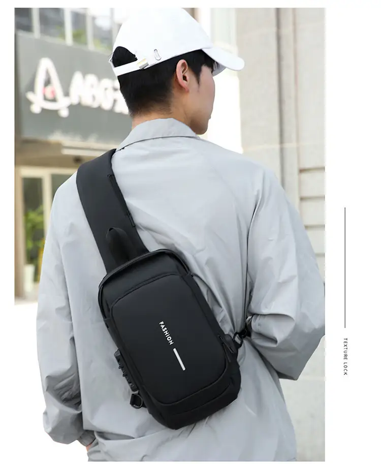 Men's Anti-Theft Crossbody Bag Blue Brown — feature 38