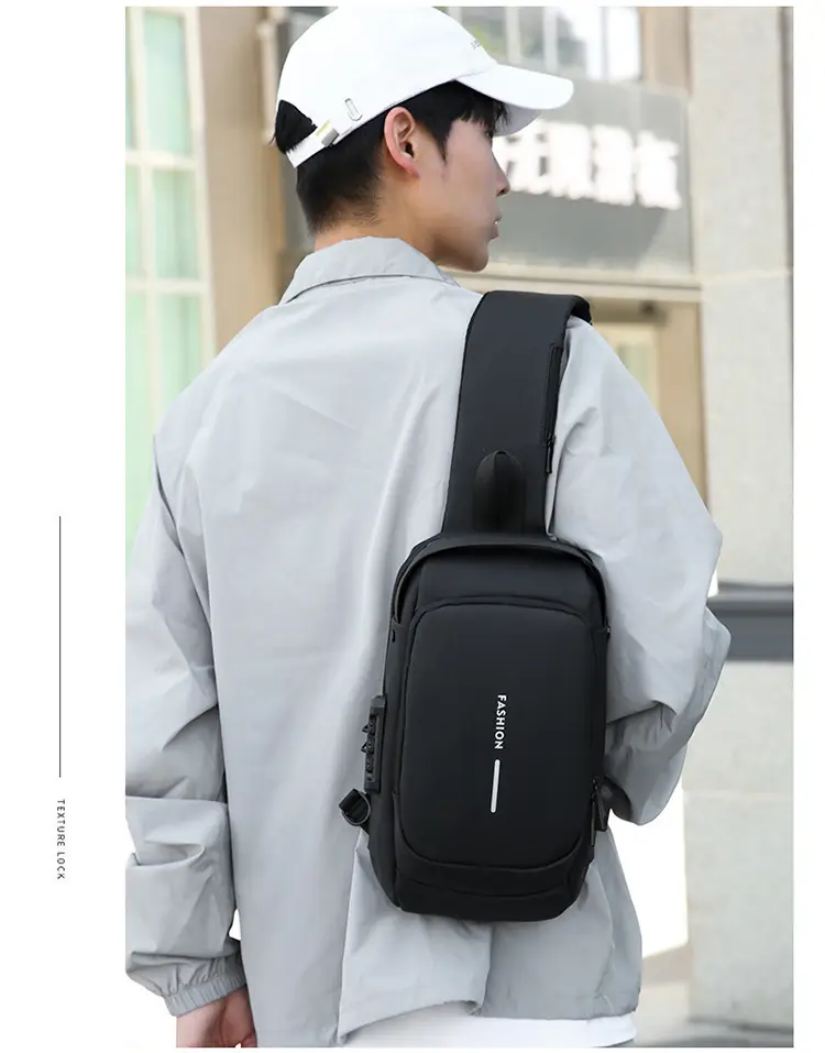 Men's Anti-Theft Crossbody Bag Blue Brown — feature 39