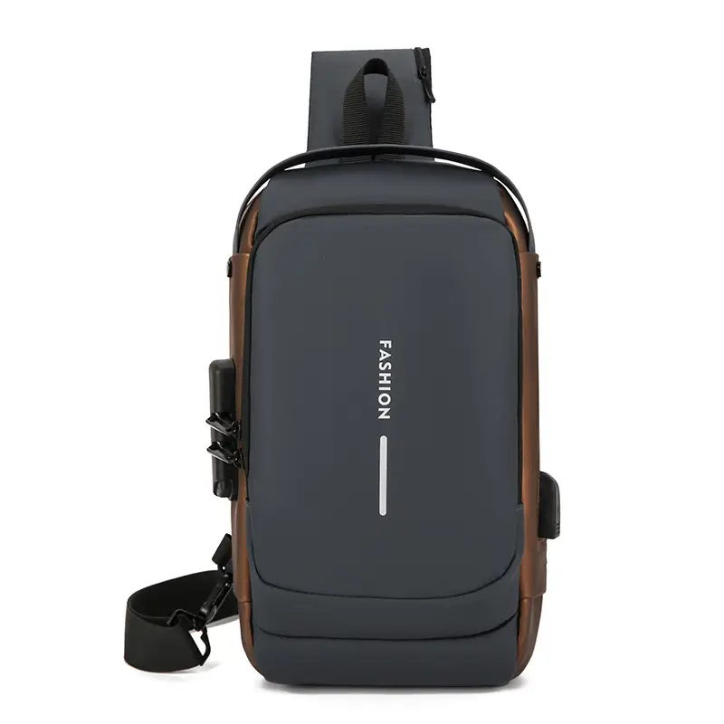 Men's Anti-Theft Crossbody Bag Blue Brown - Image 2