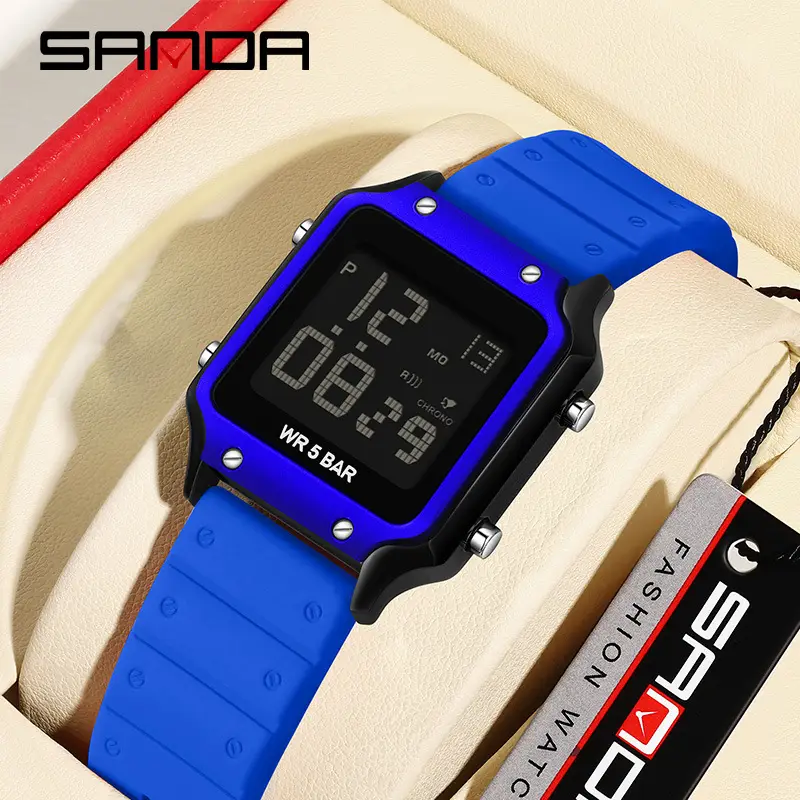 Pink Sanda Digital Watch 8.5 Bar Waterproof - Image 13