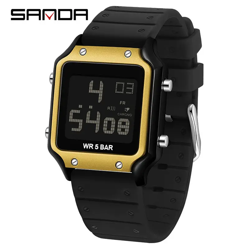 Pink Sanda Digital Watch 8.5 Bar Waterproof - Image 10