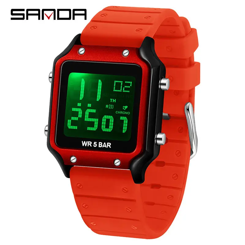 Pink Sanda Digital Watch 8.5 Bar Waterproof - Image 3