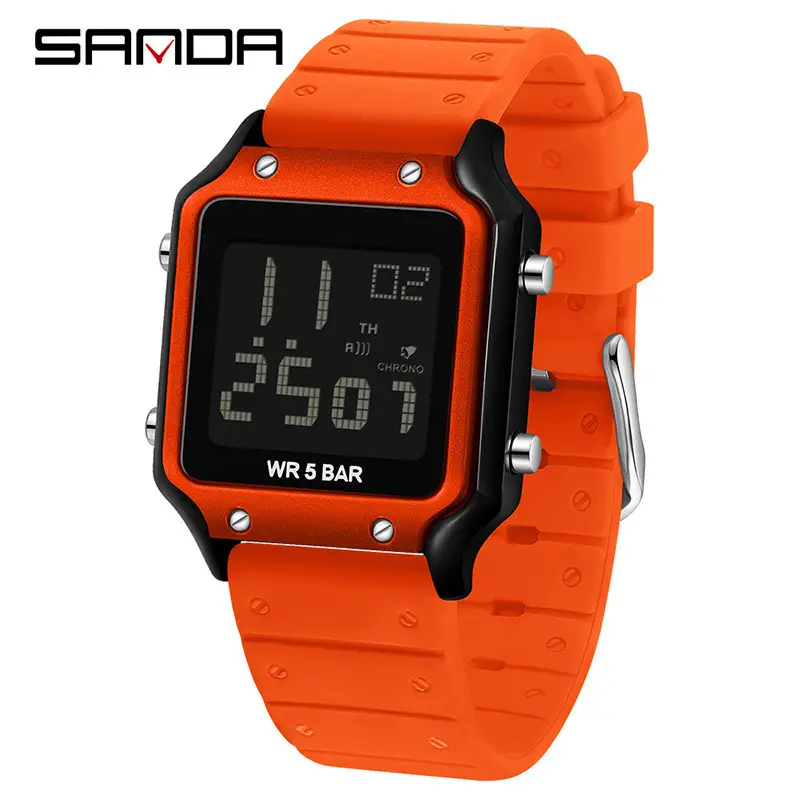 Pink Sanda Digital Watch 8.5 Bar Waterproof - Image 4