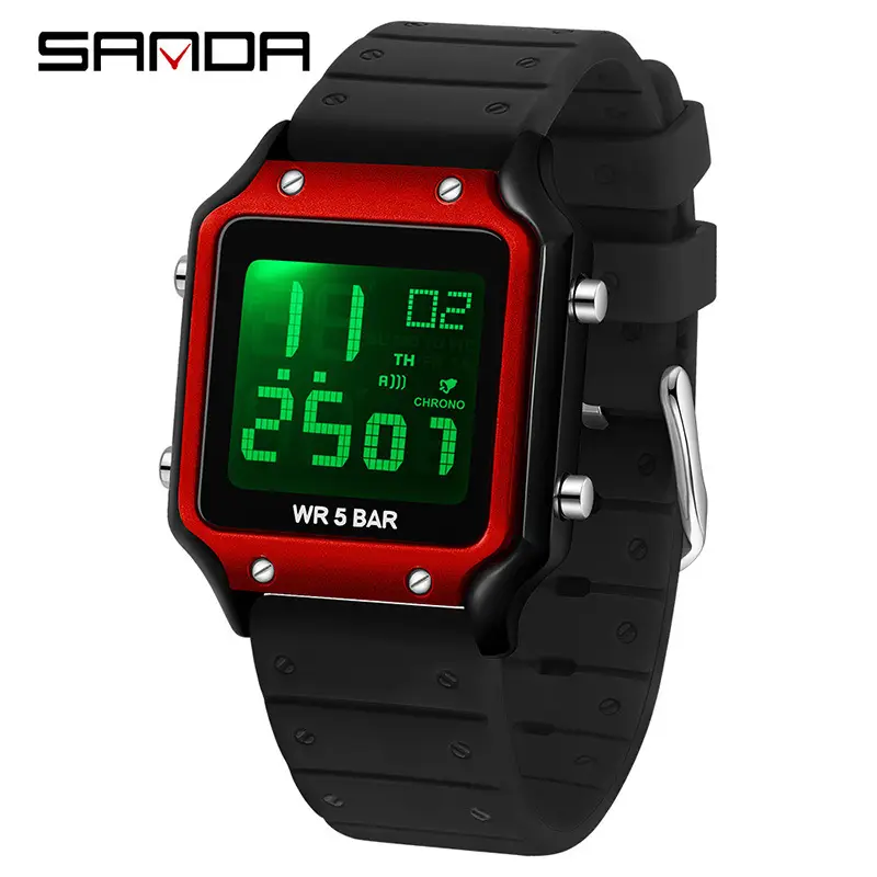 Pink Sanda Digital Watch 8.5 Bar Waterproof - Image 7