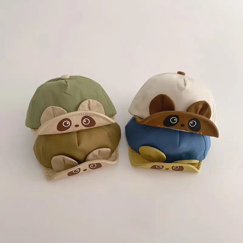 One Pan Baby Hat Cartoon Bear Warm Windproof Cap - Image 5