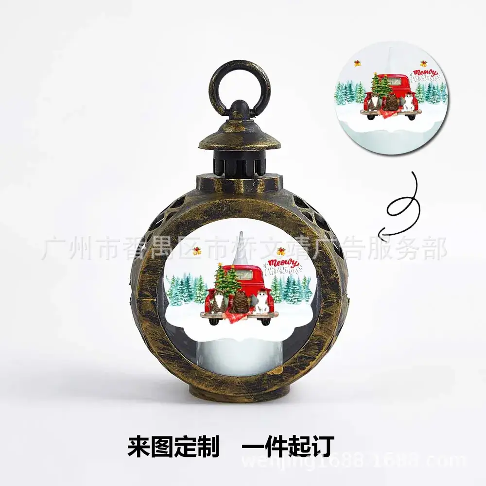 Vintage Christmas LED Candle Lamp with Red Truck Design