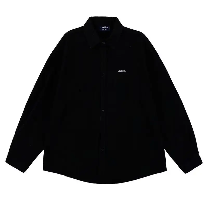 Men's Black Long-Sleeve Thin Jacket Shirt 2025 Spring Fall - Image 7