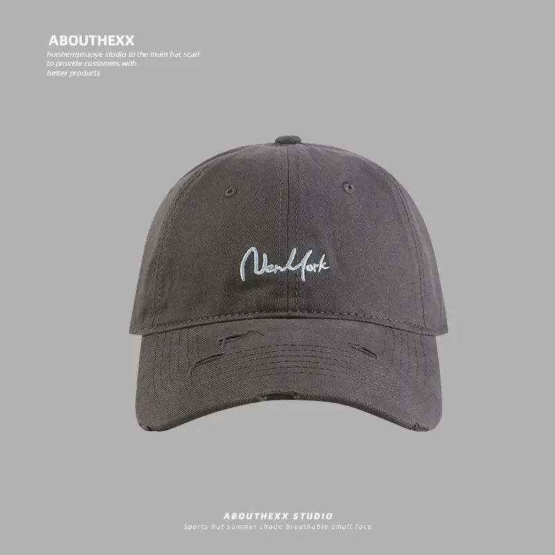 Men Tan Hole Embroidered Baseball Cap - Image 4