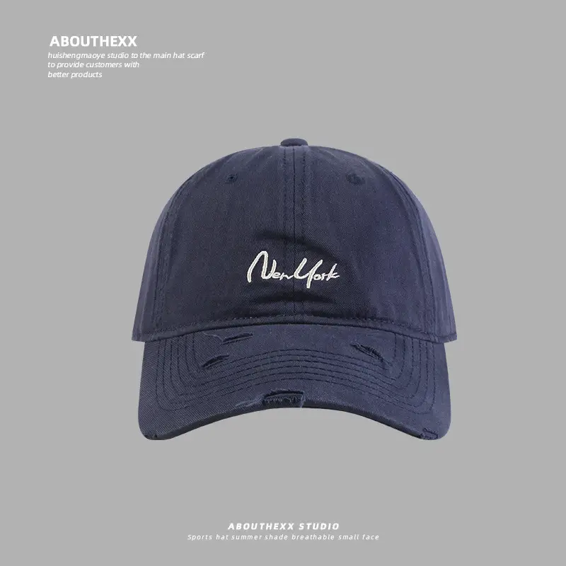 Men Tan Hole Embroidered Baseball Cap - Image 7