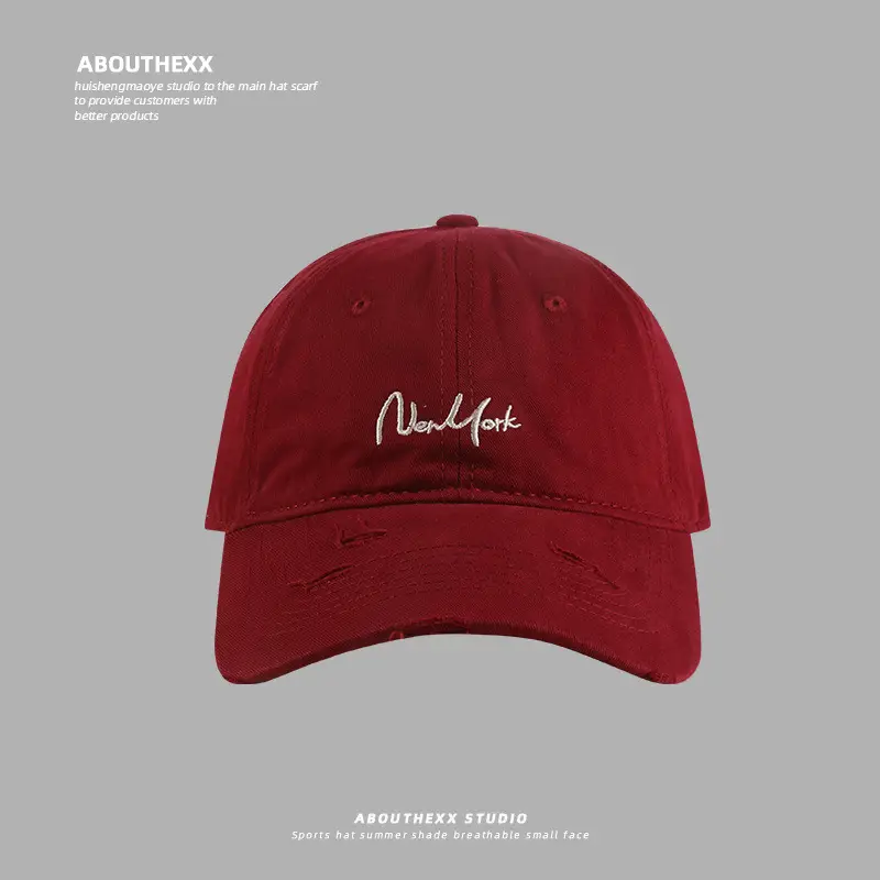 Men Tan Hole Embroidered Baseball Cap - Image 8