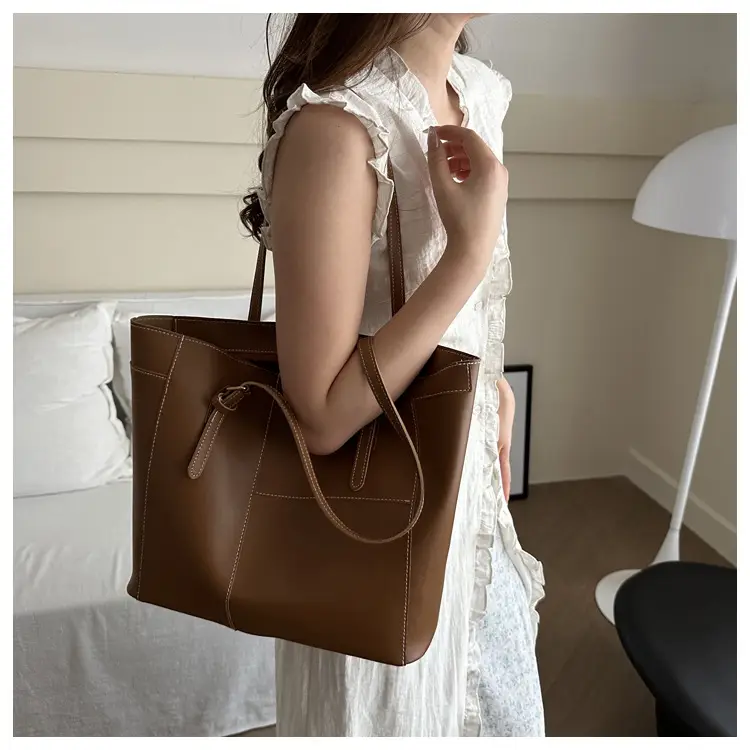 Vintage Tote Bag 2024 New Work Fashion Commuter Bag High-grade Shoulder All-match Large Capacity Handbag — feature 8