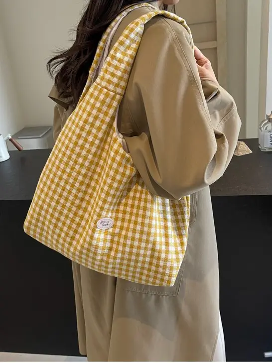 Red Plaid Shoulder Bag for Women 2026