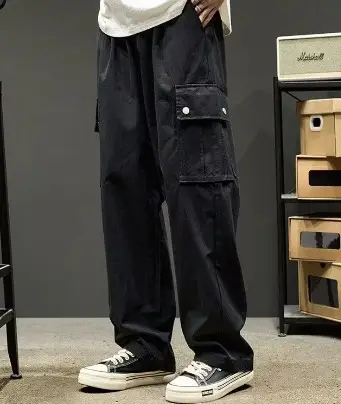 Men's Tan Cargo Pants with 4 Pocket Design - Image 2