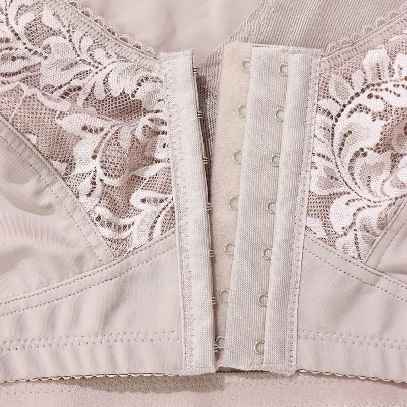 Cross-border plus size without steel ring seamless underwear front opening buckle ultra-thin cup plus fat plus full cup bra bra wholesale