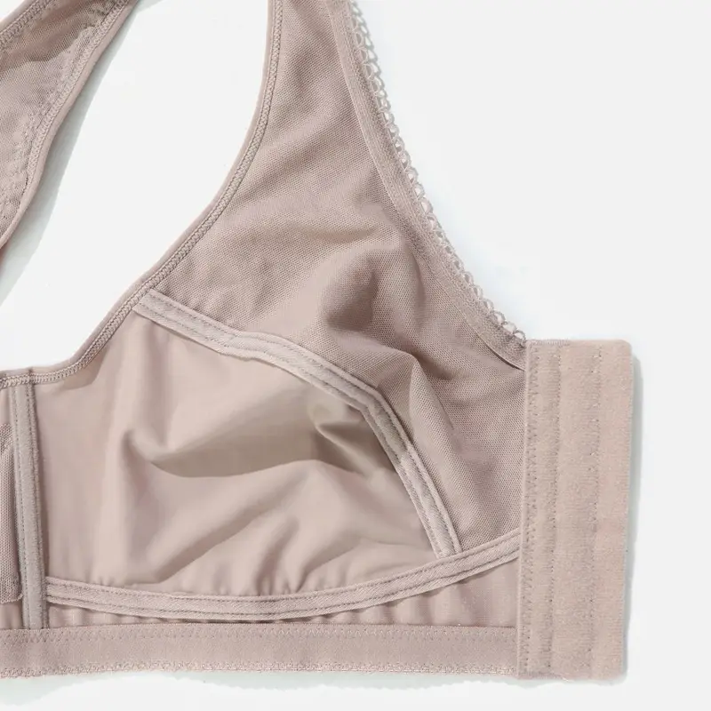 Cross-border plus size without steel ring seamless underwear front opening buckle ultra-thin cup plus fat plus full cup bra bra wholesale