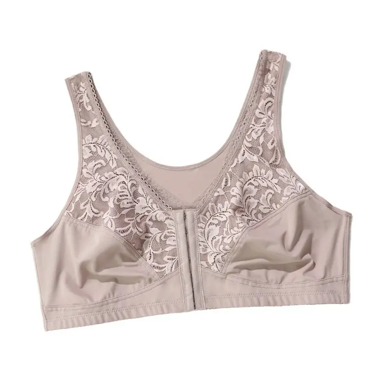 Cross-border plus size without steel ring seamless underwear front opening buckle ultra-thin cup plus fat plus full cup bra bra wholesale