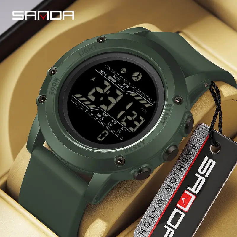 Sanda Camouflage Digital Watch with Alarm & Step Counter - Image 10