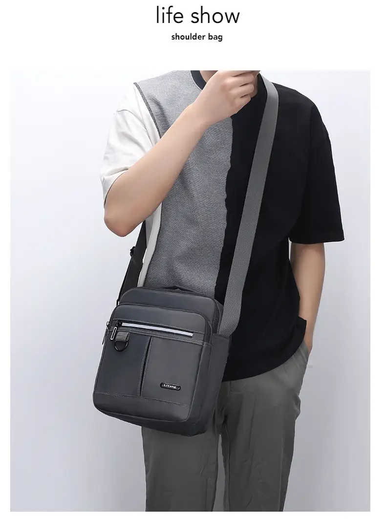 Men's Large Capacity Multi-Compartment Shoulder Bag — feature 13