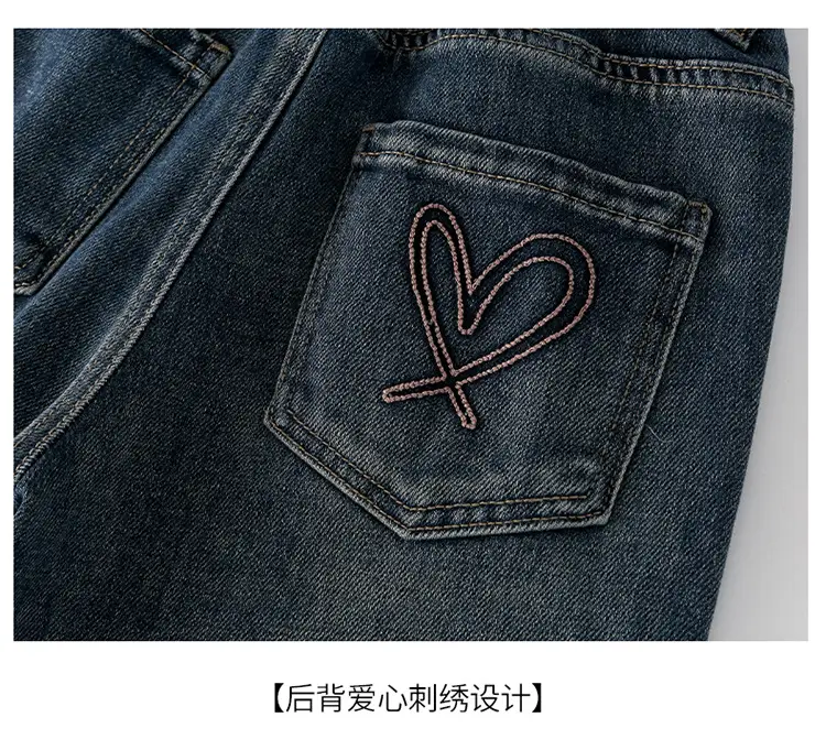 Girls Wide Leg Denim Jeans Dark Blue Autumn 2024 β feature 21