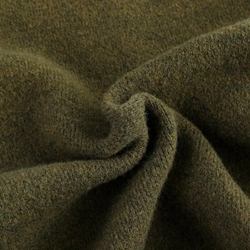 Olive Green Knitted Men's Cardigan Jacket Loose Fit — feature 6