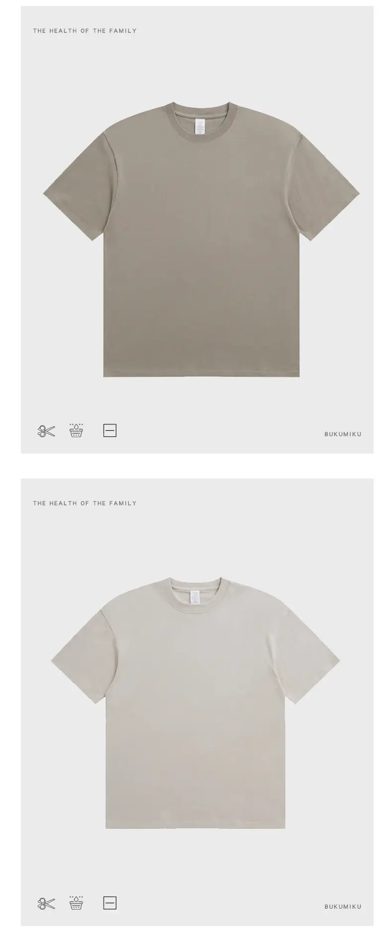 Men Cotton T-Shirt Light Grey Short Sleeve Loose Fit — feature 7