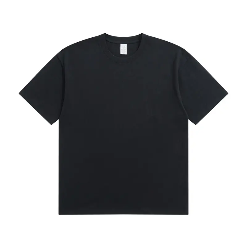 Men Cotton T-Shirt Light Grey Short Sleeve Loose Fit - Image 2