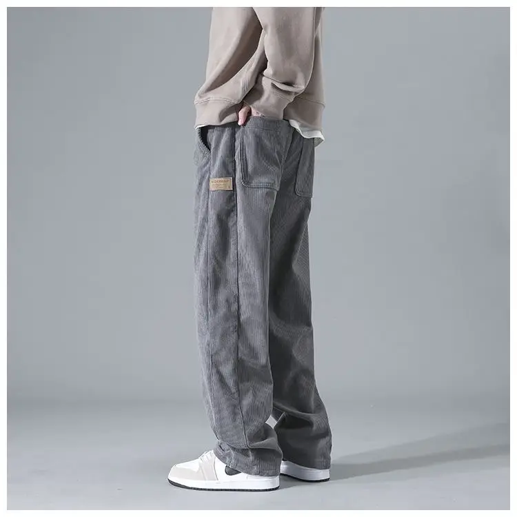 Men's Corduroy Wide-leg Pants Spring Autumn Casual — feature 11