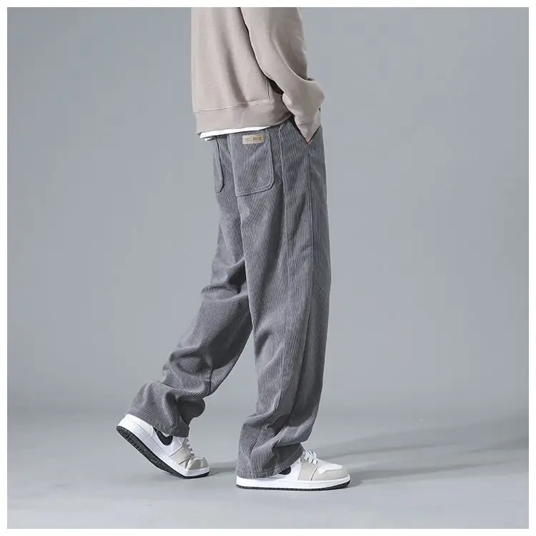 Men's Corduroy Wide-leg Pants Spring Autumn Casual — feature 5