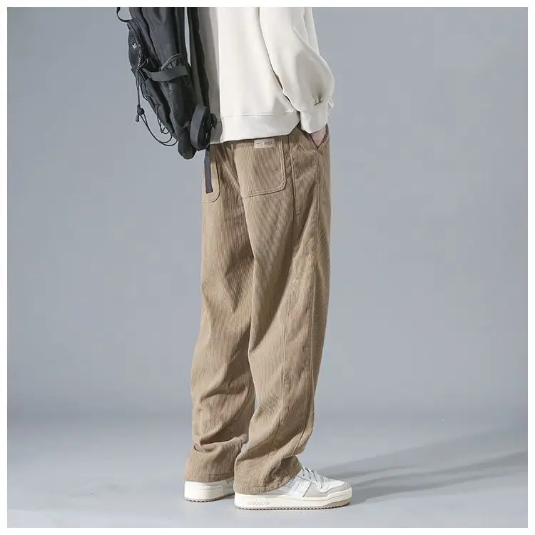 Men's Corduroy Wide-leg Pants Spring Autumn Casual — feature 7