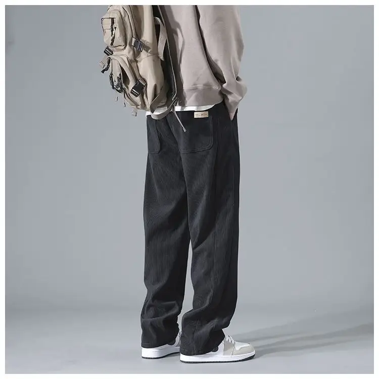 Men's Corduroy Wide-leg Pants Spring Autumn Casual — feature 9