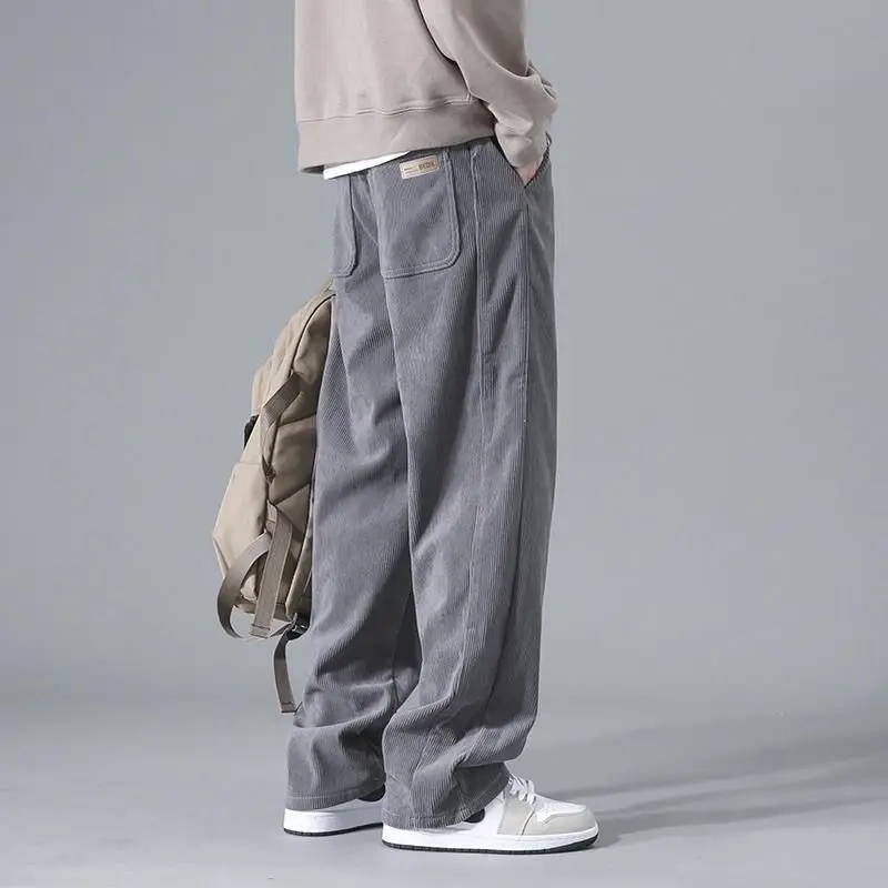 Men's Corduroy Wide-leg Pants Spring Autumn Casual