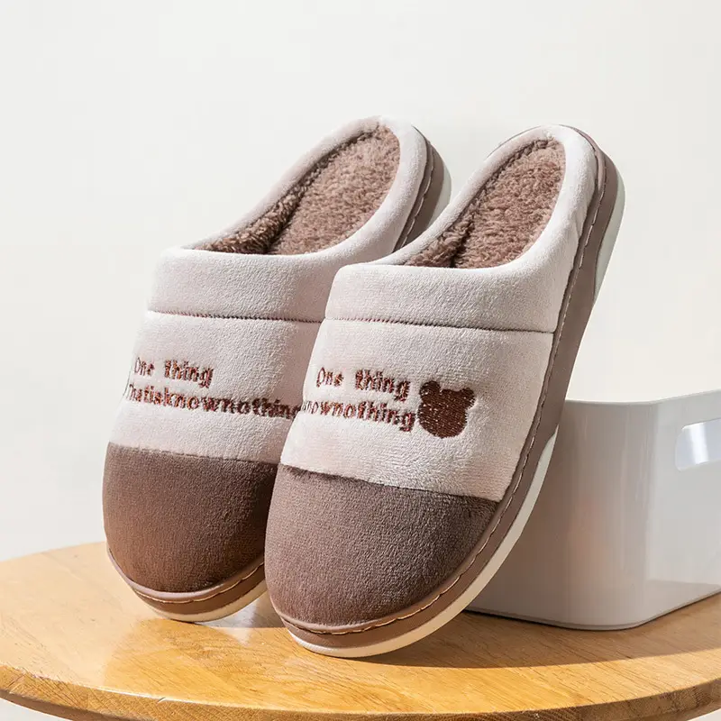 Cotton Slippers for Men Winter Warm Indoor Non-Slip