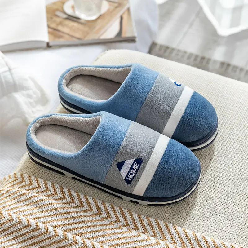 Cotton Slippers for Men Winter Warm Indoor Non-Slip