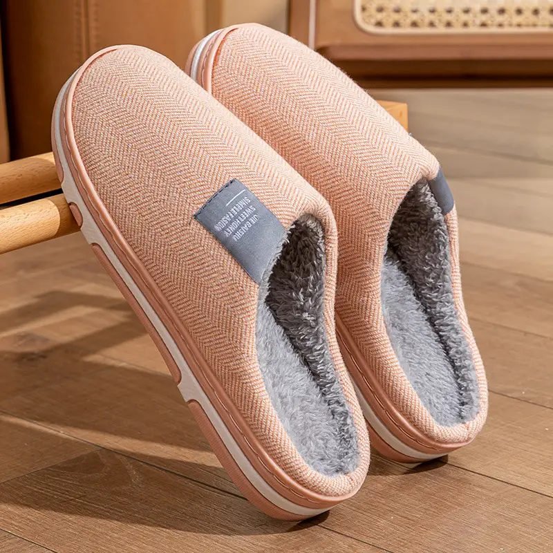 Cotton Slippers for Men Winter Warm Indoor Non-Slip