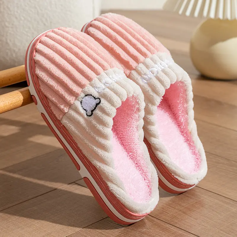 Cotton Slippers for Men Winter Warm Indoor Non-Slip