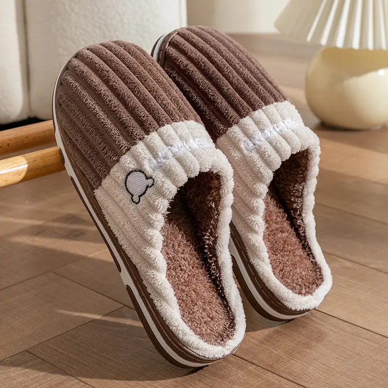 Cotton Slippers for Men Winter Warm Indoor Non-Slip