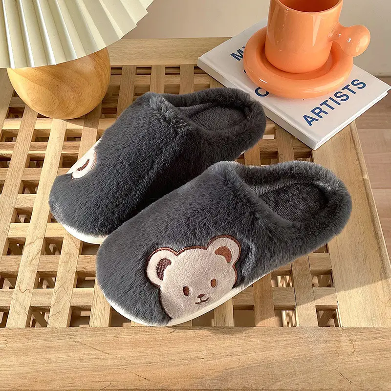Cotton Slippers for Men Winter Warm Indoor Non-Slip