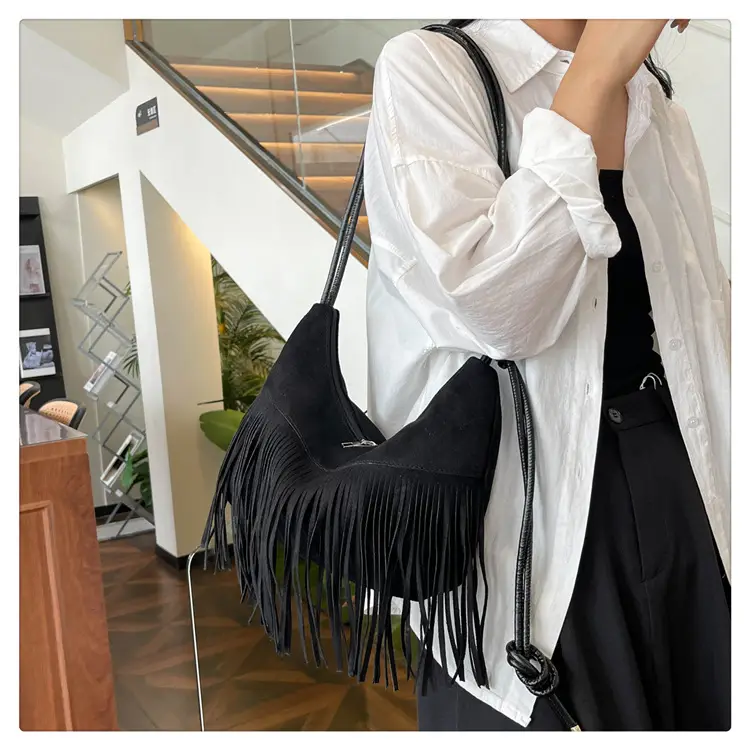Black Fringe Shoulder Bag for Women 2024 — feature 16