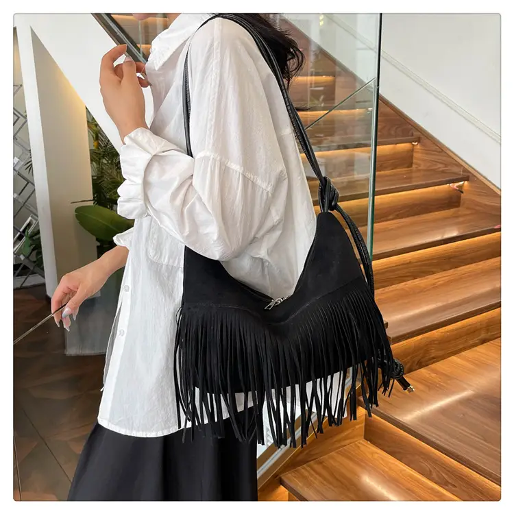 Black Fringe Shoulder Bag for Women 2024 — feature 17