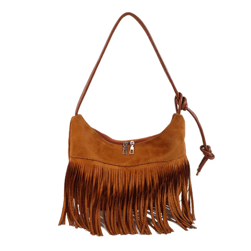 Black Fringe Shoulder Bag for Women 2024 - Image 2
