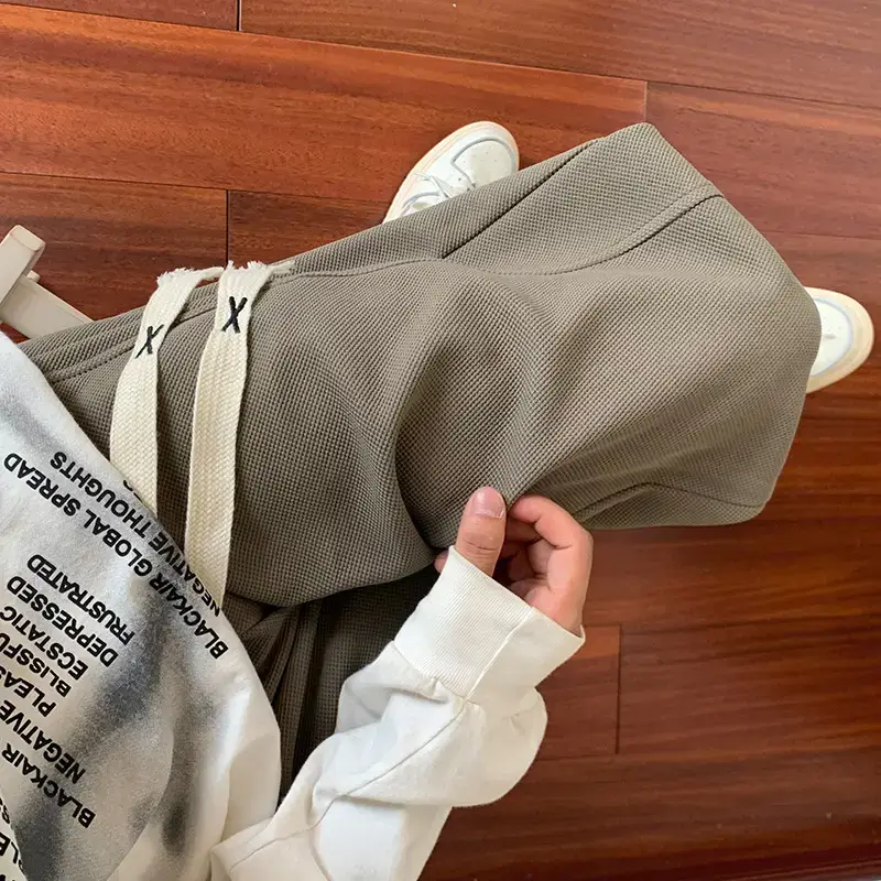 Men's 2024 Gray Sweatpants with Splicing Design - Image 5