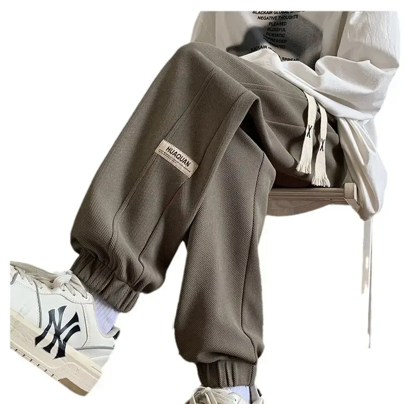 Men's 2024 Gray Sweatpants with Splicing Design - Image 6