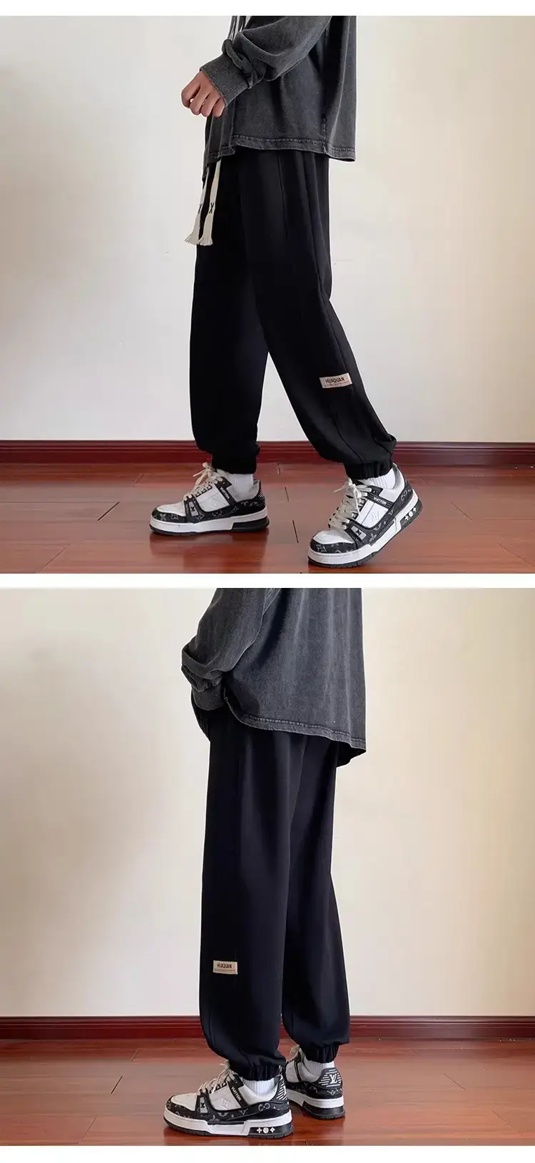 Men's 2024 Gray Sweatpants with Splicing Design — feature 8