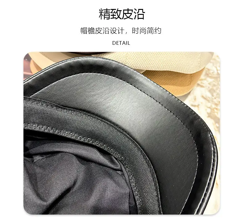 Women's Black Octagonal Beret Cap Spring Autumn Wear — feature 8
